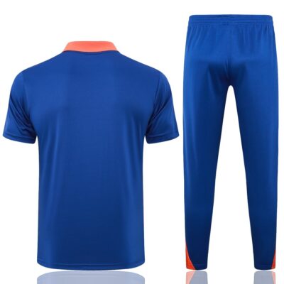 Netherlands Polo + Pants Training Tracksuit 2024 2025 Blue - Image 4