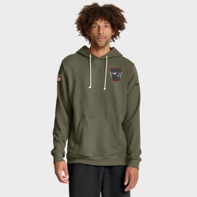 New England Patriots 2025 Salute to Service Sideline Standard Issue Dri-FIT Hoodie - Olive
