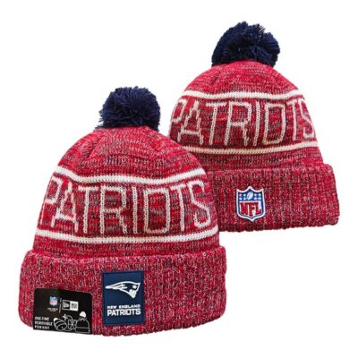 New England Patriots Cuffed Knit Hat with Pom