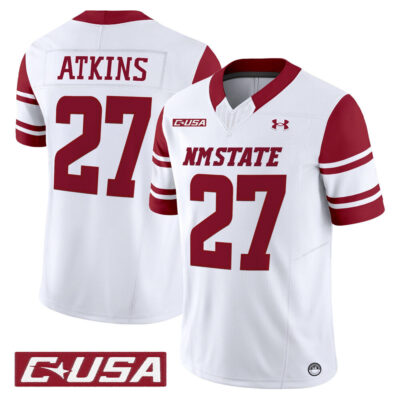 New Mexico State Aggies 2025 Vapor Limited Jersey - White Pervis Atkins