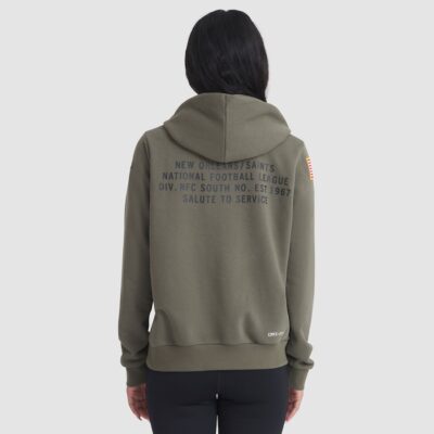 Alternative view of New Orleans Saints Women's 2025 Salute to Service Sideline Standard Issue Dri-FIT Hoodie - Olive