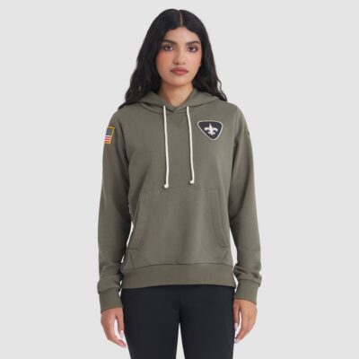 New Orleans Saints Women's 2025 Salute to Service Sideline Standard Issue Dri-FIT Hoodie - Olive