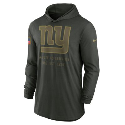 Alternative view of New York Giants 2025 Salute to Service Sideline Dri-FIT Lightweight Hooded Pullover - Forest Green