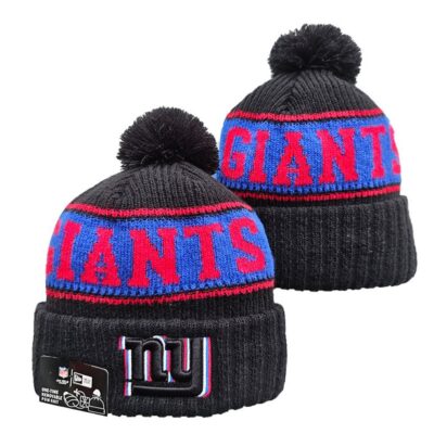 New York Giants Cuffed Knit Hat with Pom