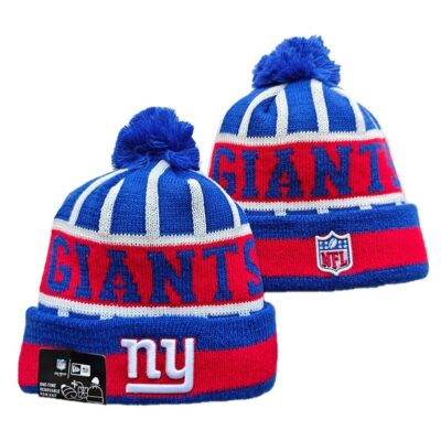 New York Giants Cuffed Knit Hat with Pom