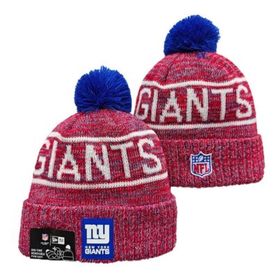 New York Giants Cuffed Knit Hat with Pom