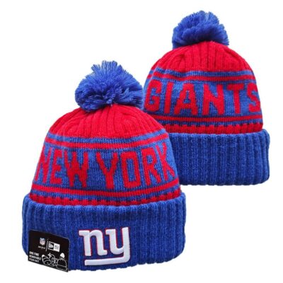 New York Giants Cuffed Knit Hat with Pom