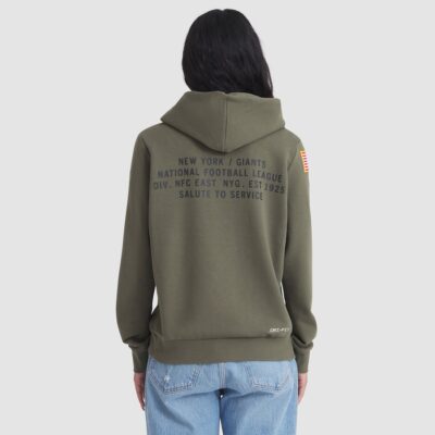 Alternative view of New York Giants Women's 2025 Salute to Service Sideline Standard Issue Dri-FIT Hoodie - Olive