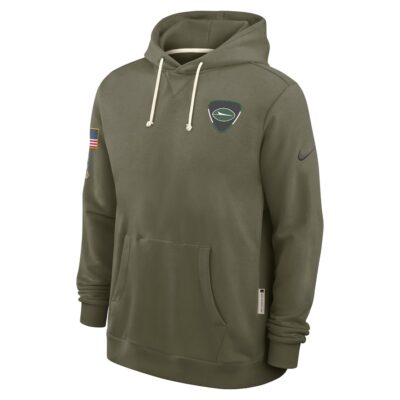 Alternative view of New York Jets 2025 Salute to Service Sideline Standard Issue Dri-FIT Hoodie - Olive