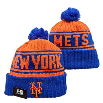 New York Mets Cuffed Knit Hat with Pom
