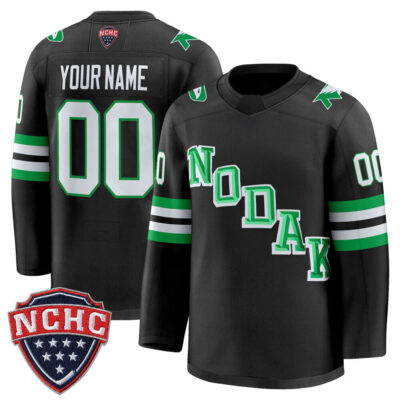 North Dakota Fighting Hawks 2025/26 Premium Custom Jersey - Black