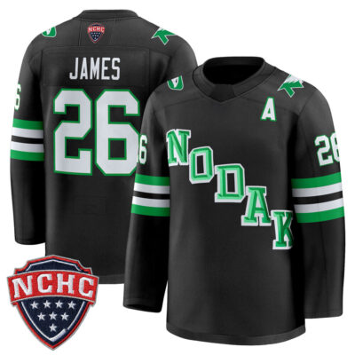 North Dakota Fighting Hawks 2025/26 Premium Jersey - Black Dylan James