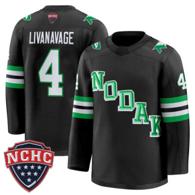 North Dakota Fighting Hawks 2025/26 Premium Jersey - Black Jake Livanavage
