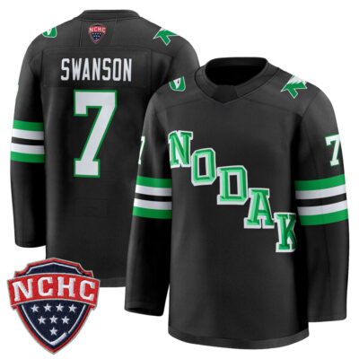 North Dakota Fighting Hawks 2025/26 Premium Jersey - Black Mac Swanson