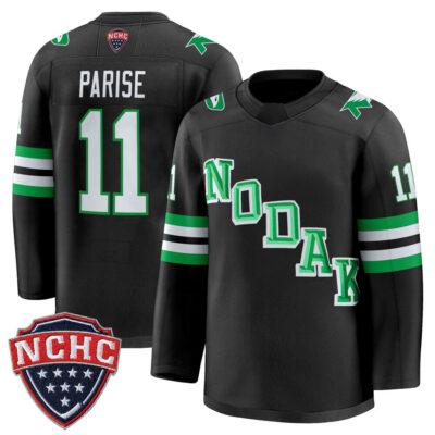 North Dakota Fighting Hawks 2025/26 Premium Jersey - Black Zach Parise