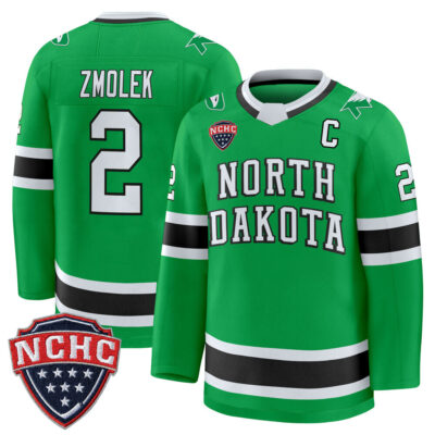 North Dakota Fighting Hawks 2025/26 Premium Jersey - Green Bennett Zmolek