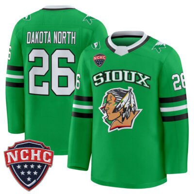 North Dakota Fighting Hawks 2025/26 Premium Jersey - Green Limited #26 Dakota North