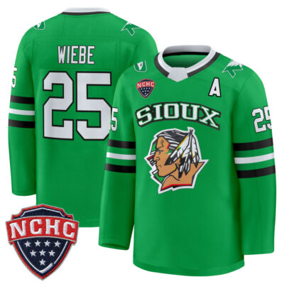 North Dakota Fighting Hawks 2025/26 Premium Jersey - Green Limited Abram Wiebe