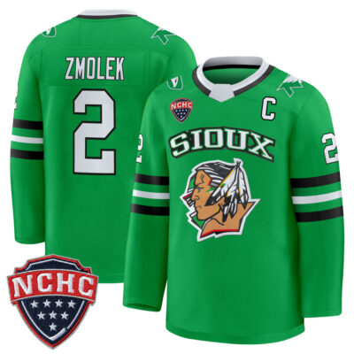 North Dakota Fighting Hawks 2025/26 Premium Jersey - Green Limited Bennett Zmolek