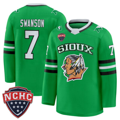 North Dakota Fighting Hawks 2025/26 Premium Jersey - Green Limited Mac Swanson