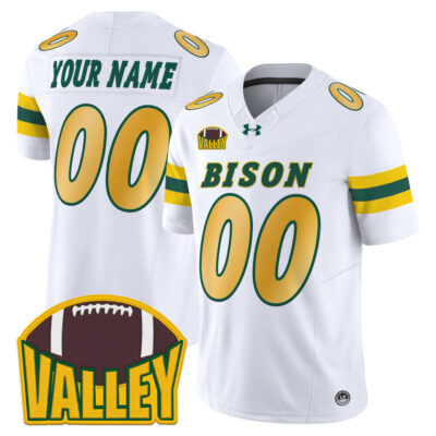 North Dakota State Bison 2025 Vapor Limited Custom Jersey - White