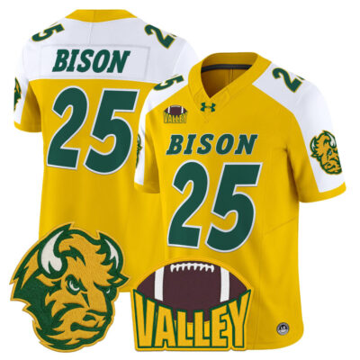North Dakota State Bison 2025 Vapor Limited Jersey - Gold Alternate #25 Bison