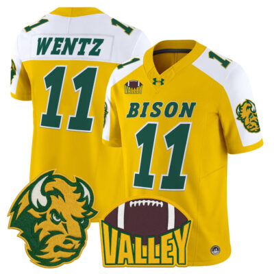 North Dakota State Bison 2025 Vapor Limited Jersey - Gold Alternate Carson Wentz