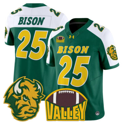 North Dakota State Bison 2025 Vapor Limited Jersey - Green Alternate #25 Bison
