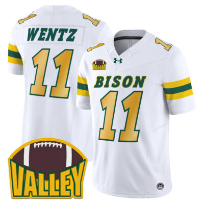 North Dakota State Bison 2025 Vapor Limited Jersey - White Carson Wentz