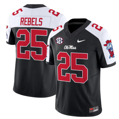 Ole Miss Rebels 2025 Vapor Limited Jersey - Black Alternate #25 Rebels