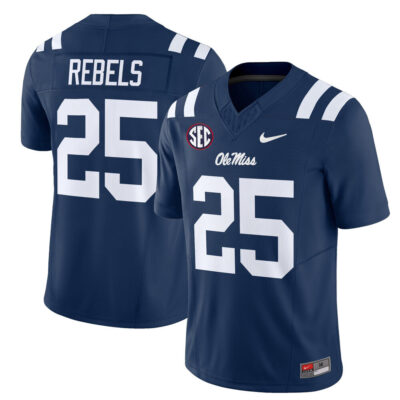 Ole Miss Rebels 2025 Vapor Limited Jersey - Navy #25 Rebels