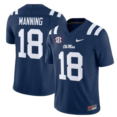 Ole Miss Rebels 2025 Vapor Limited Jersey - Navy Archie Manning