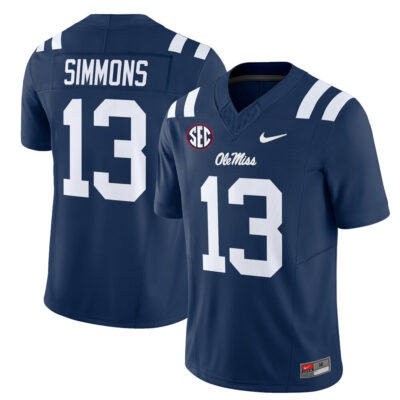 Ole Miss Rebels 2025 Vapor Limited Jersey - Navy Austin Simmons