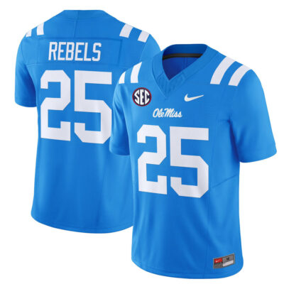 Ole Miss Rebels 2025 Vapor Limited Jersey - Powder Blue #25 Rebels