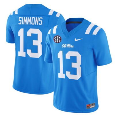 Ole Miss Rebels 2025 Vapor Limited Jersey - Powder Blue Austin Simmons