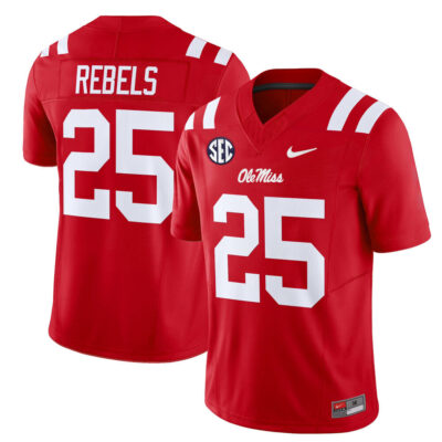 Ole Miss Rebels 2025 Vapor Limited Jersey - Red #25 Rebels