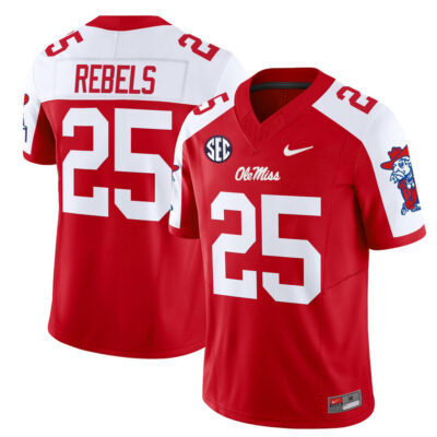 Ole Miss Rebels 2025 Vapor Limited Jersey - Red Alternate #25 Rebels