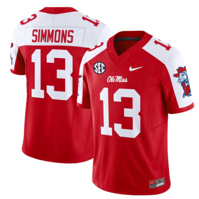 Ole Miss Rebels 2025 Vapor Limited Jersey - Red Alternate Austin Simmons
