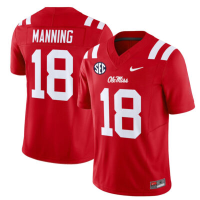 Ole Miss Rebels 2025 Vapor Limited Jersey - Red Archie Manning