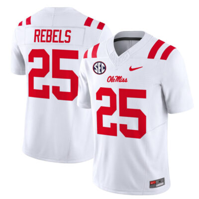 Ole Miss Rebels 2025 Vapor Limited Jersey - White #25 Rebels