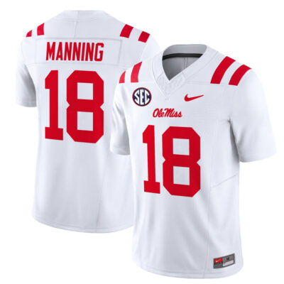 Ole Miss Rebels 2025 Vapor Limited Jersey - White Archie Manning
