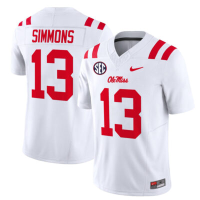 Ole Miss Rebels 2025 Vapor Limited Jersey - White Austin Simmons