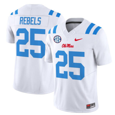 Ole Miss Rebels 2025 Vapor Limited Jersey - White Limited #25 Rebels