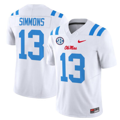 Ole Miss Rebels 2025 Vapor Limited Jersey - White Limited Austin Simmons
