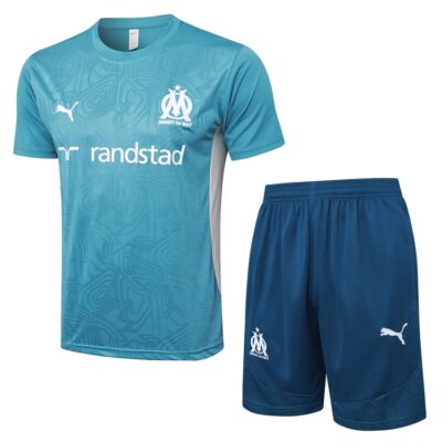 Olympique Marseille 2024 2025 Green Soccer Jersey Shorts Set