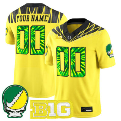 Oregon Ducks 2025 "Grateful Ducks" Vapor Limited Custom Jersey - Yellow
