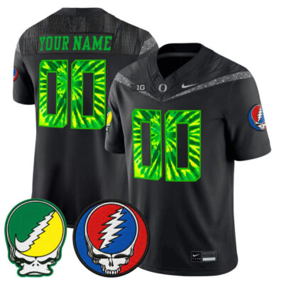 Oregon Ducks 2025 'Grateful Ducks x Grateful Dead' Vapor Limited Custom Jersey - Black