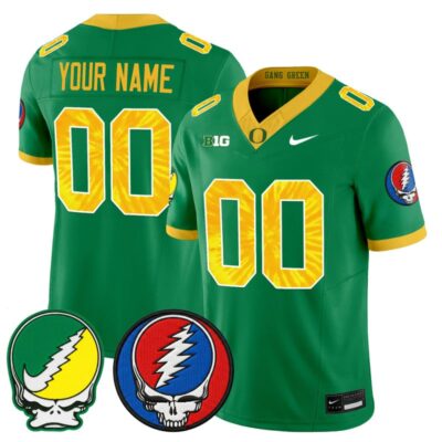 Oregon Ducks 2025 'Grateful Ducks x Grateful Dead' Vapor Limited Custom Jersey - Green