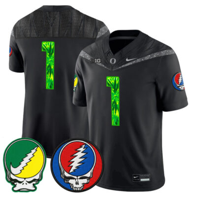 Oregon Ducks 2025 'Grateful Ducks x Grateful Dead' Vapor Limited Jersey - Black / #1 Team