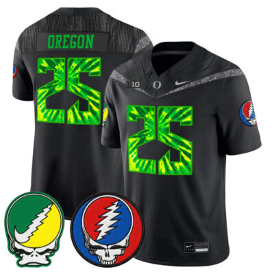 Oregon Ducks 2025 'Grateful Ducks x Grateful Dead' Vapor Limited Jersey - Black / #25 Oregon